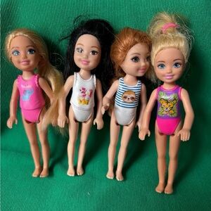 Barbie Chelsea club doll w sloth elephant cat tiger animals Lost Birthday 4 lot